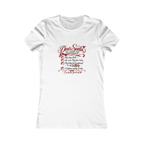 All I Want for Christmas List Tee in White, front view