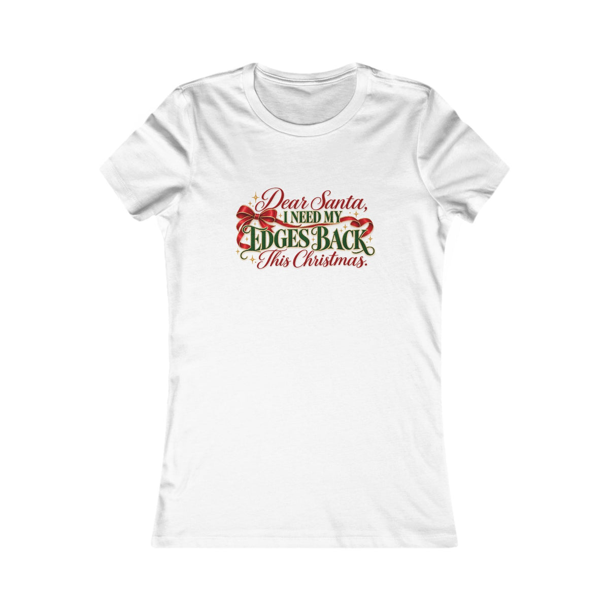 Dear Santa, I Need My Edges Back Tee in White, front view