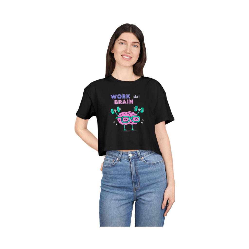 Work Dat Brain Crop Top from Chicky Tings - brain graphic tee, smart funny shirt
