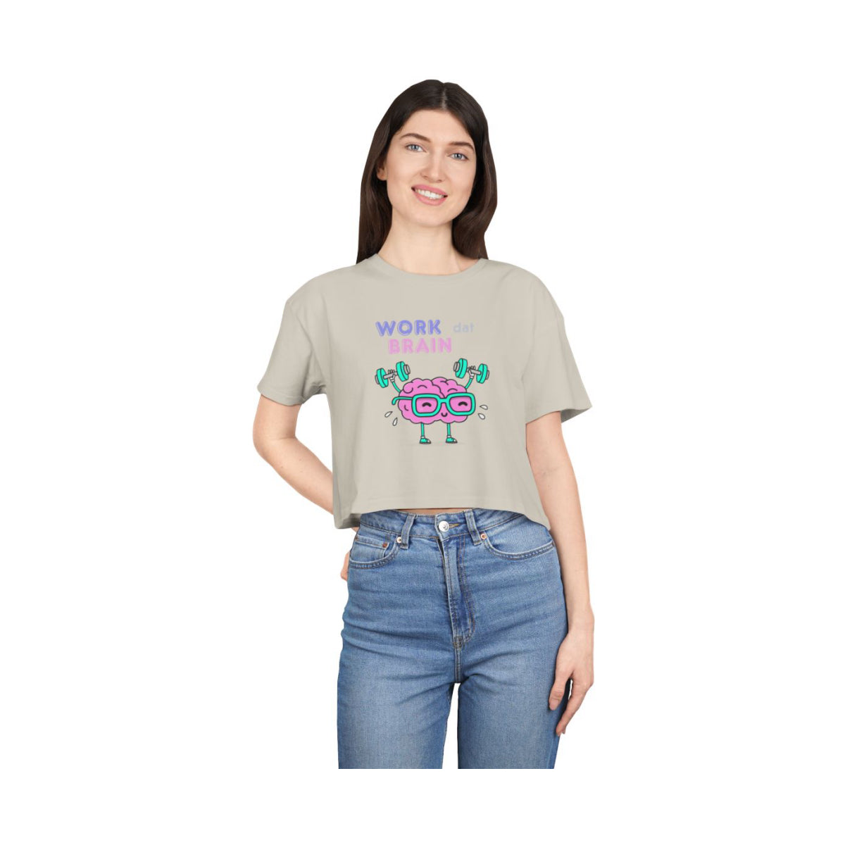Work Dat Brain Crop Top from Chicky Tings - brain graphic tee, smart funny shirt