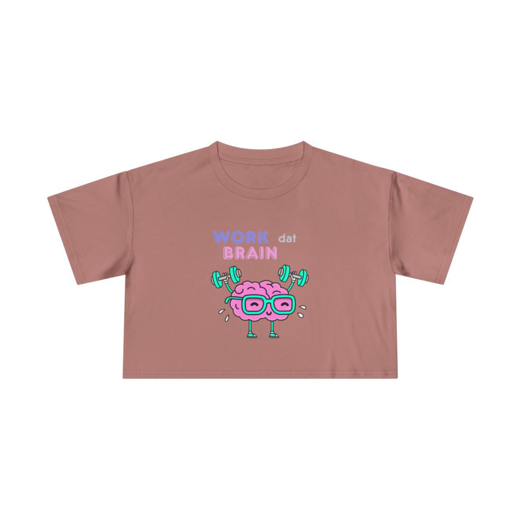 Work Dat Brain Crop Top from Chicky Tings - brain graphic tee, smart funny shirt