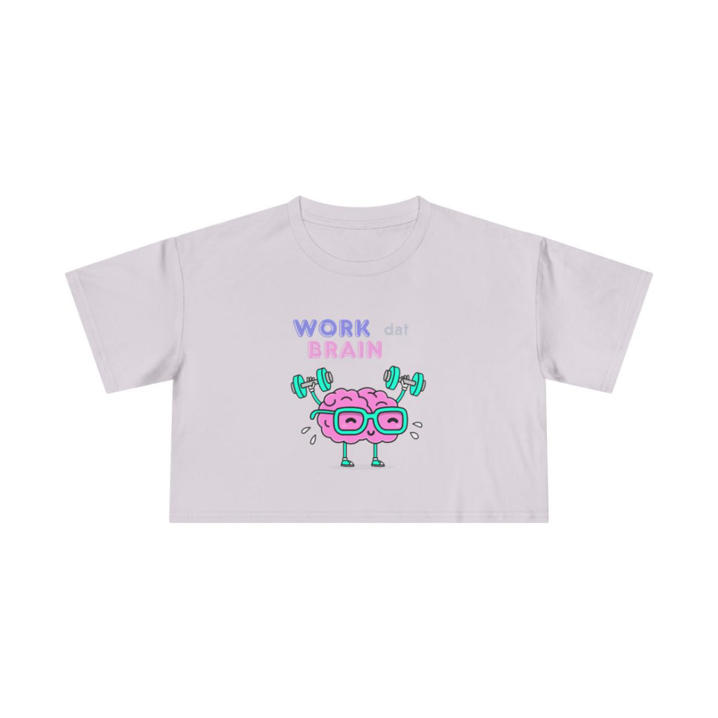 Work Dat Brain Crop Top from Chicky Tings - brain graphic tee, smart funny shirt