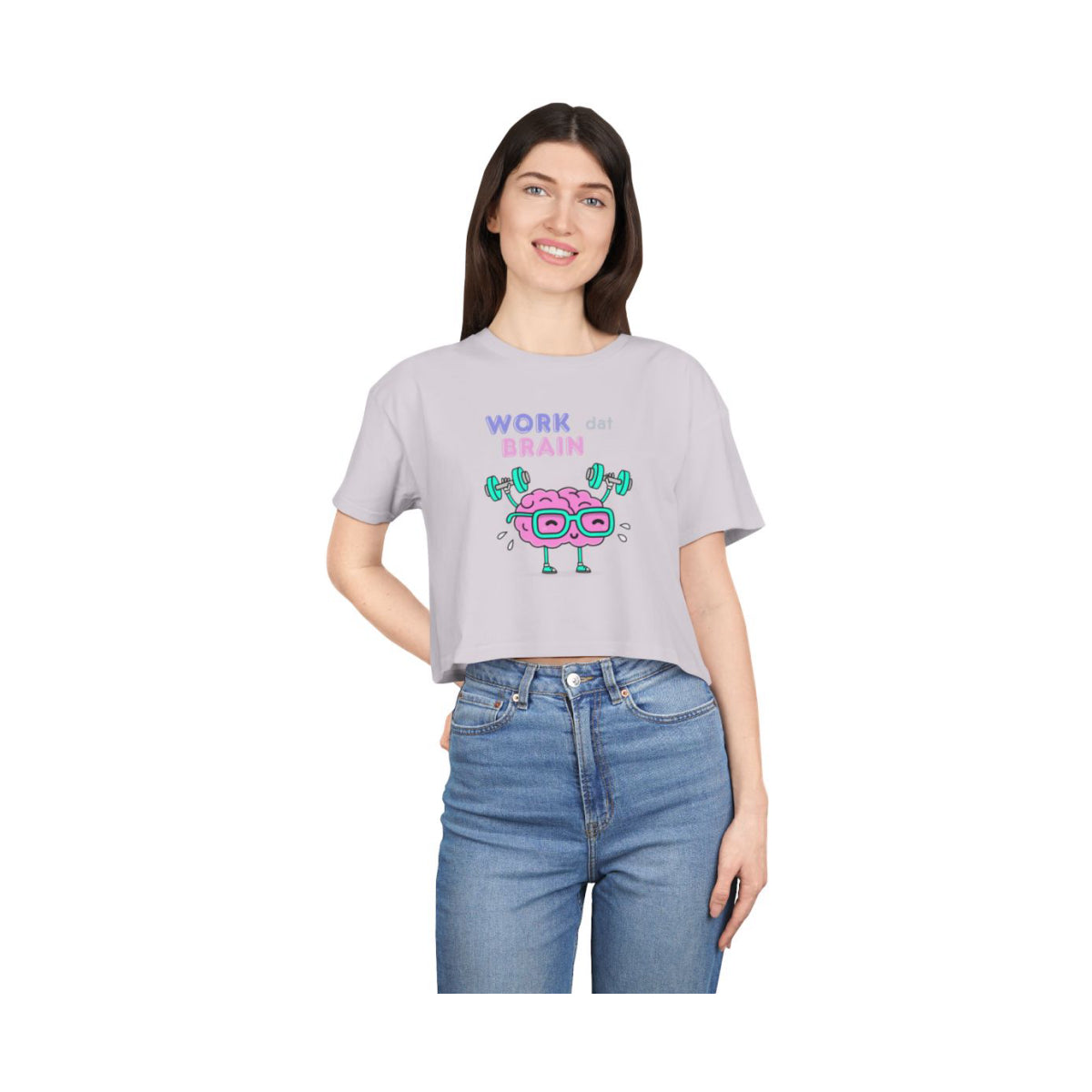 Work Dat Brain Crop Top from Chicky Tings - brain graphic tee, smart funny shirt