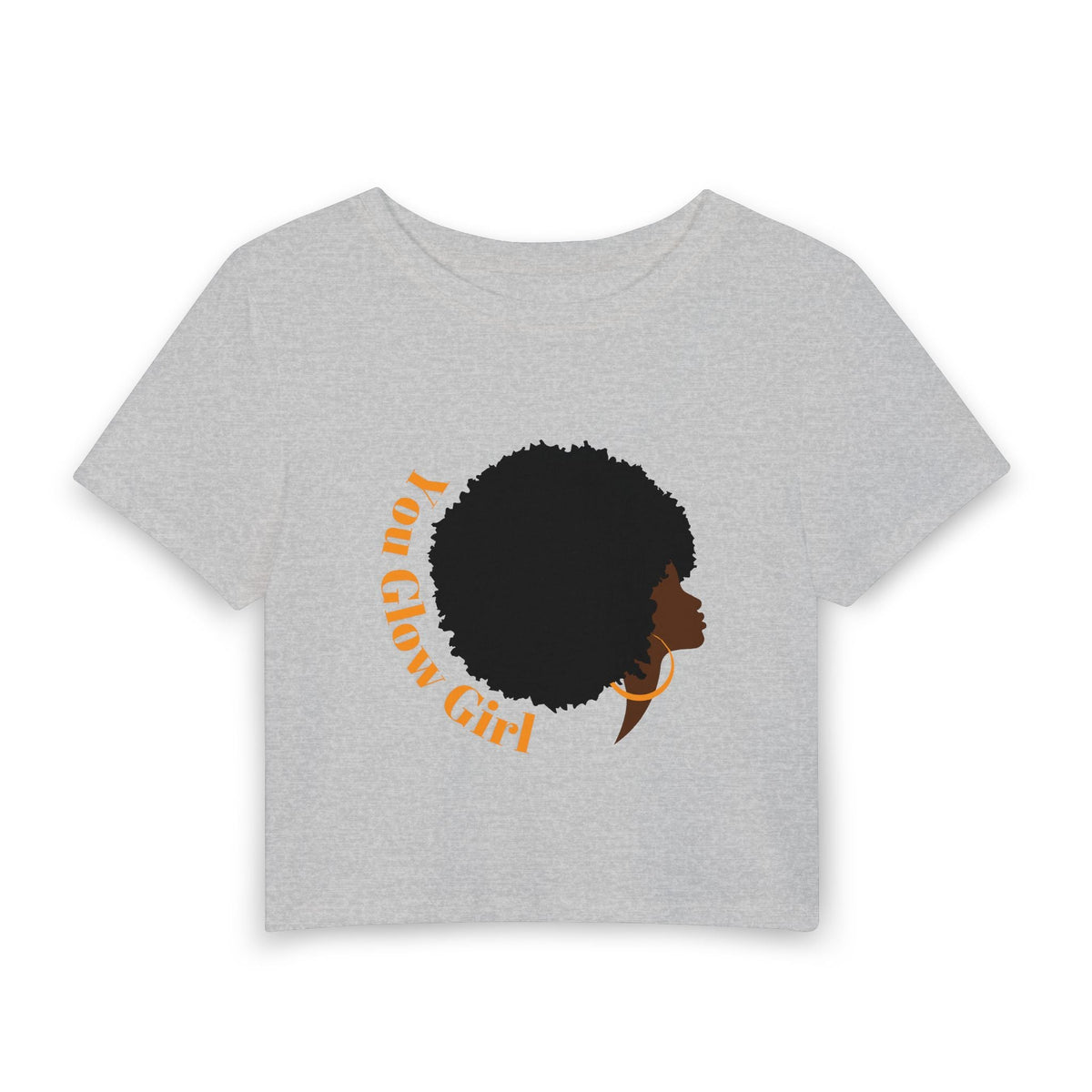 You Glow Girl Baby Tee in Gray, front view